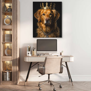 King Golden - Dog Wall Art in Black Frame