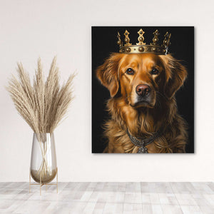 King Golden - Black Canvas Wall Art