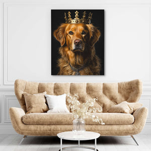 King Golden - Black Dog Canvas Print