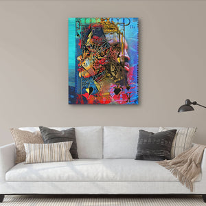 King Queen of Spades - Oversized Card Canvas Wall Art