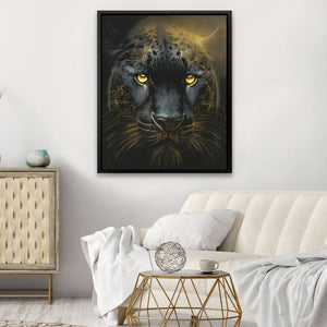Leopard's Gaze - Black Big Cat Canvas Print