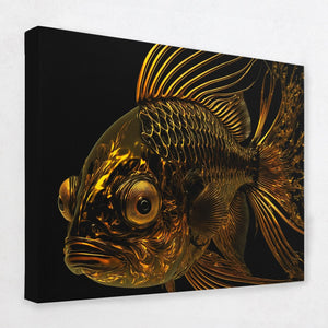 Liquid Gold Fish - Wall Art in Black Frame