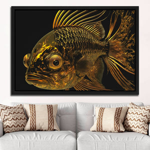 Liquid Gold Fish - Black Wall Art