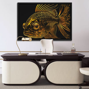 Liquid Gold Fish - Black Goldfish Canvas Print