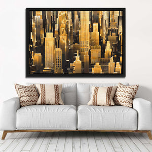 Lost in a City of Gold - Wall Art in Black Frame