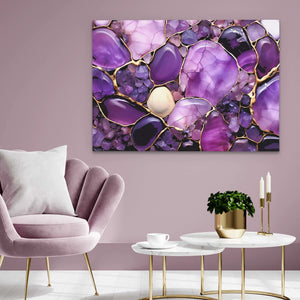 Luminous Harmony - Purple Crystal Canvas Print