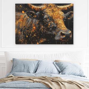 Matador's Rival - Bull Wall Art in Black Frame