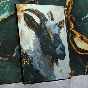 Mighty Mountain Goat - Gold Goat Canvas Print