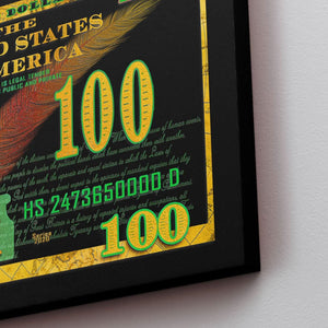 Money Market $100 Bill - Luxury Wall Art