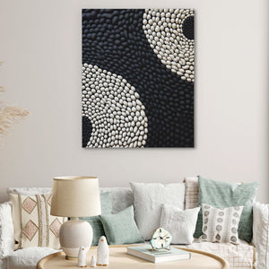Monochrome Waves - Wall Art for Bathroom