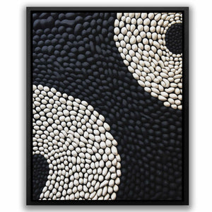 Monochrome Waves - Abstract Wall Art in Black Frame