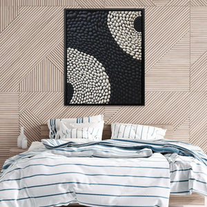 Monochrome Waves - Large Abstract Canvas Print