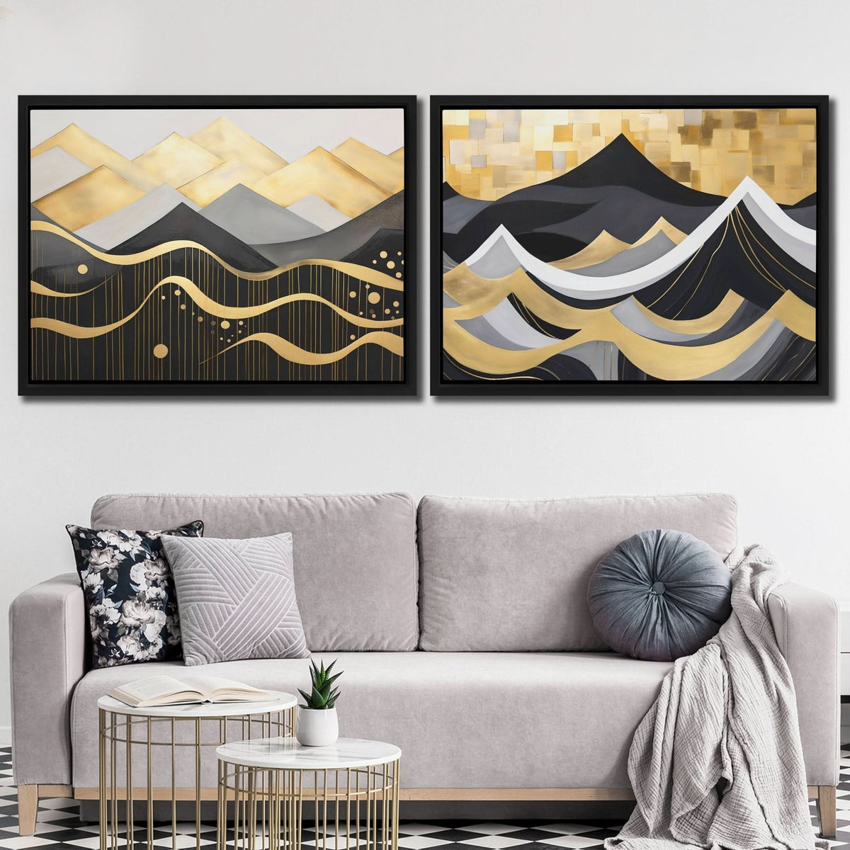Mountains and Seas (2) Set - Luxury Wall Art
