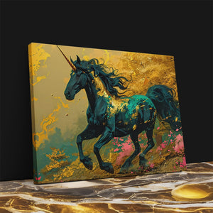 Mystical Unicorn - Emerald Art for Living Room
