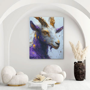 Mythical Goat - Gold Goat Canvas Print
