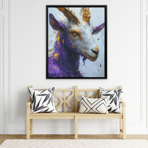 Mythical Goat - Goat Wall Art in Black Frame