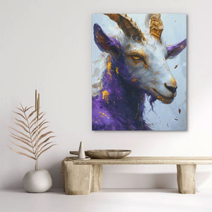 Mythical Goat - Gold Wall Art