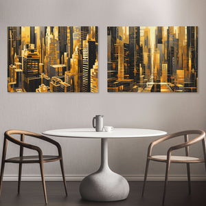 New York City Landscapes (2) Set - City Art for Dining Room