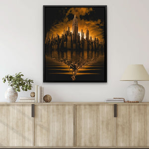New York Gold Plated - Black Canvas Wall Art