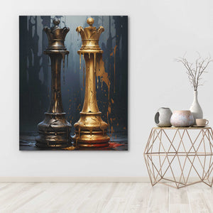 Noble Chess-mates - Black King Canvas Print