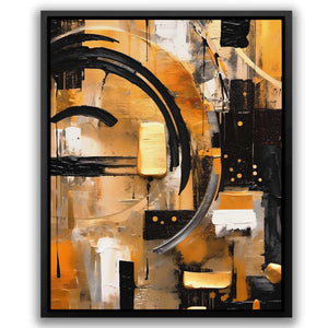 Obsidian Fusion - Abstract Wall Art in Black Frame