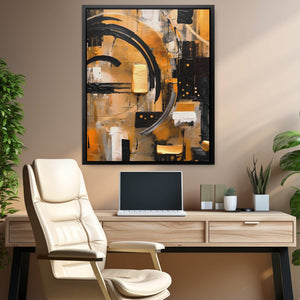 Obsidian Fusion - Abstract Black Canvas Wall Art