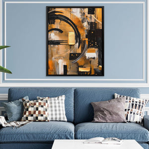 Obsidian Fusion - Large Abstract Canvas Print