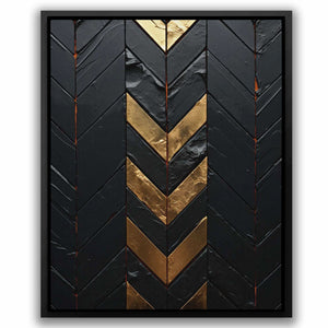 Obsidian Gold - Abstract Black and Gold Canvas Wall Art
