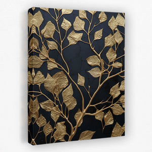 Obsidian Leaves - Luxury Wall Art