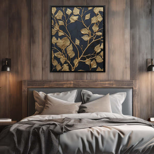 Obsidian Leaves - Luxury Wall Art