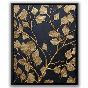 Obsidian Leaves - Luxury Wall Art