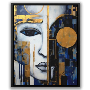 Pearl Essence - Abstract Blue Canvas Wall Art