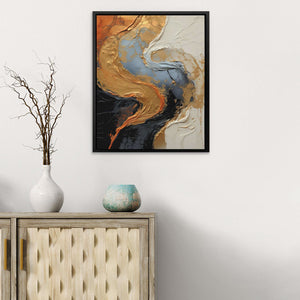 Pearl Radiance - Abstract Wall Art in Black Frame