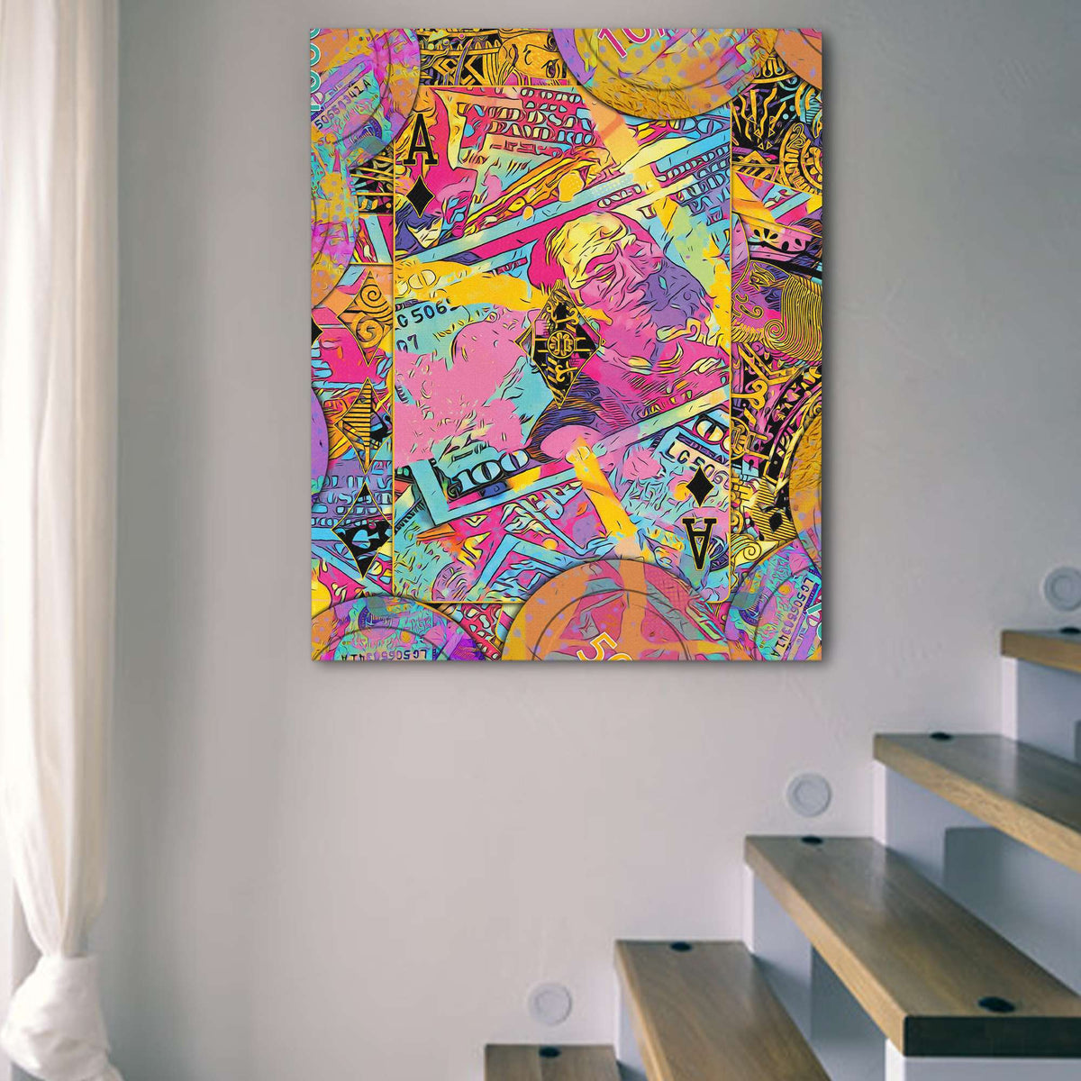 Pink Ace of Diamonds - Luxury Wall Art