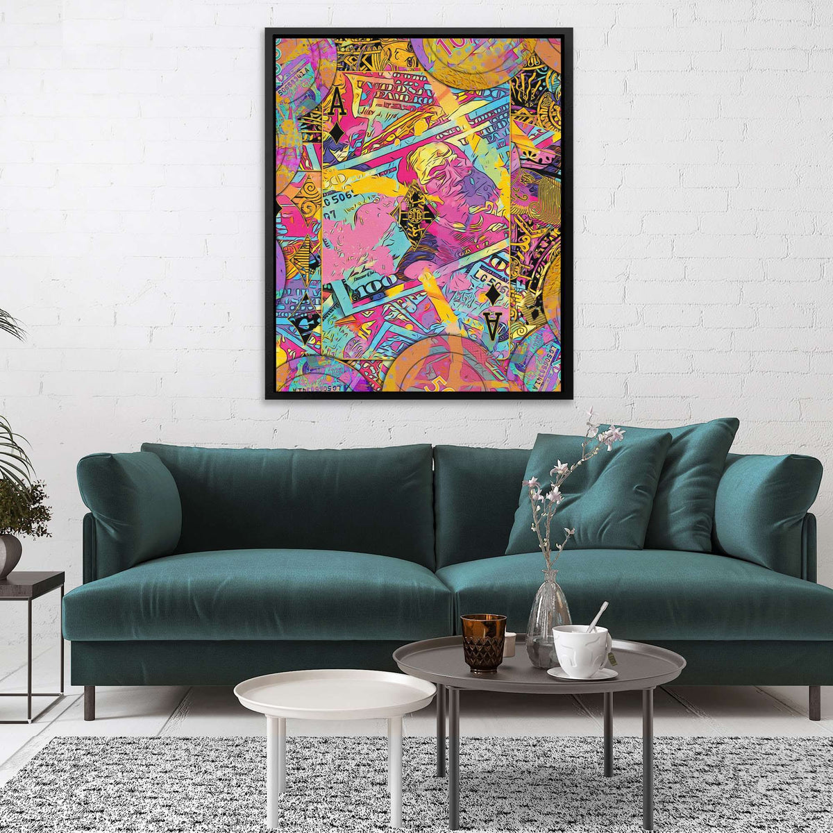 Pink Ace of Diamonds - Luxury Wall Art