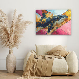 Pink Blue Whale - Luxury Wall Art