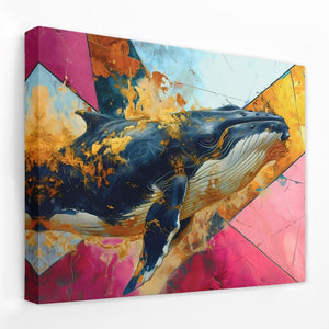 Pink Blue Whale - Luxury Wall Art