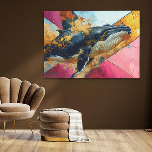 Pink Blue Whale - Luxury Wall Art
