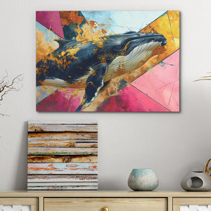 Pink Blue Whale - Luxury Wall Art