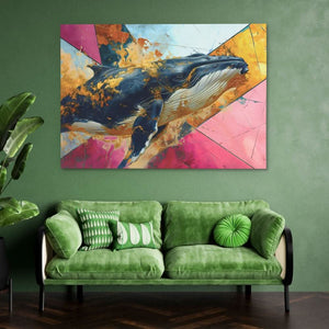 Pink Blue Whale - Luxury Wall Art