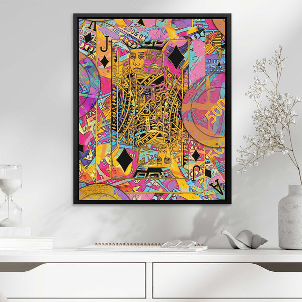Pink Jack of Diamonds in a room