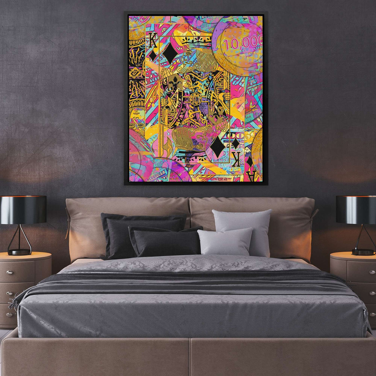 Pink King of Diamonds - Luxury Wall Art