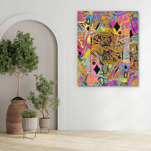 Pink Queen of Diamonds - Luxury Wall Art