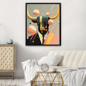 Pink Raining Bull - Luxury Wall Art
