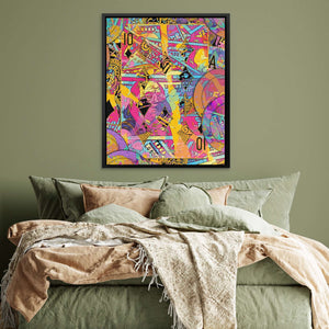 Pink Ten of Diamonds - Pink Canvas Wall Art