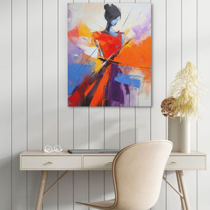 Pretty Woman - Abstract Orange Canvas Wall Art