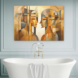 Queen's of Egypt - Black and Gold Canvas Print