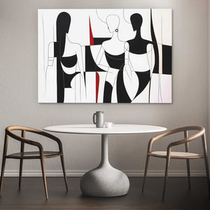 Radiant Femmes - Abstract White Canvas Wall Art