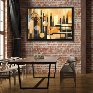 Radio Waves - Black and Gold Canvas Print