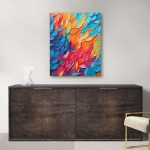Rainbow Feather Symphony - Canvas Wall Art